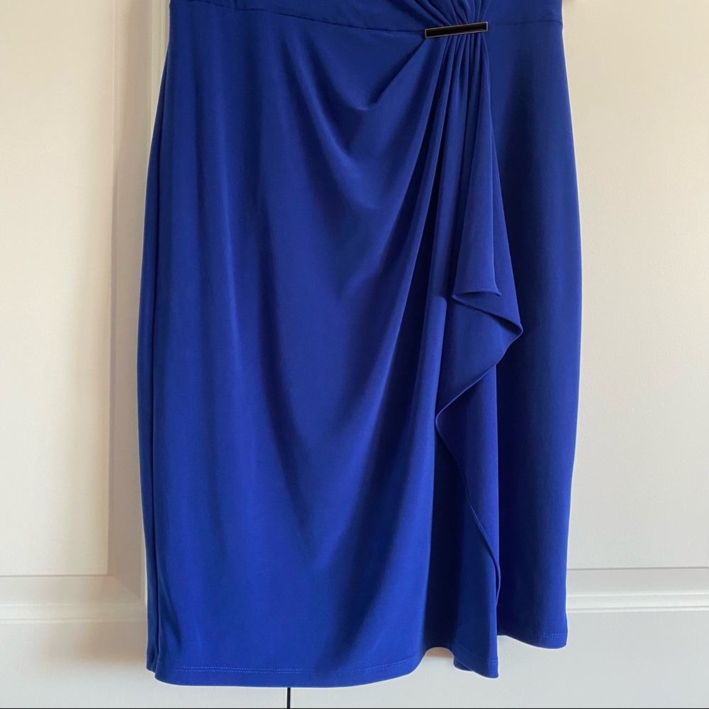 Royal blue draped dress - Picture 5 of 13